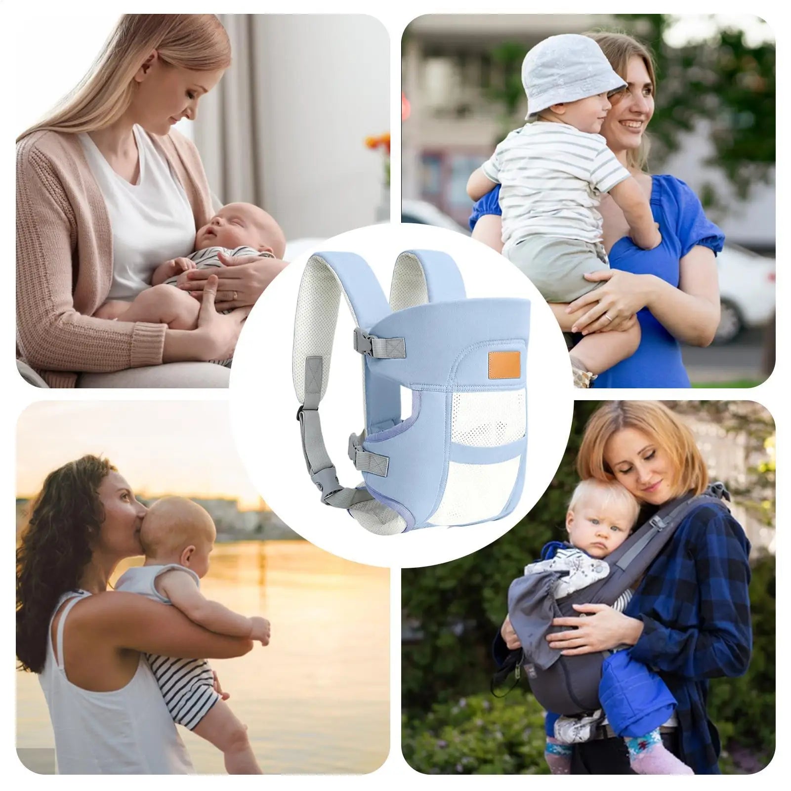 Porte-bébé léger ergonomique en coton respirant pour bébé de la naissance à 24 mois