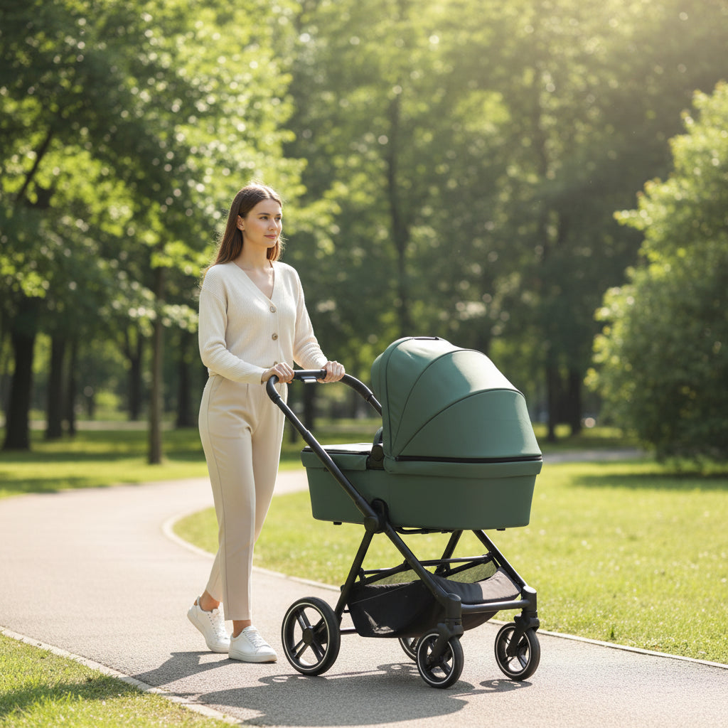Poussette légère 2-en-1 en aluminium avec siège réversible pour bébé