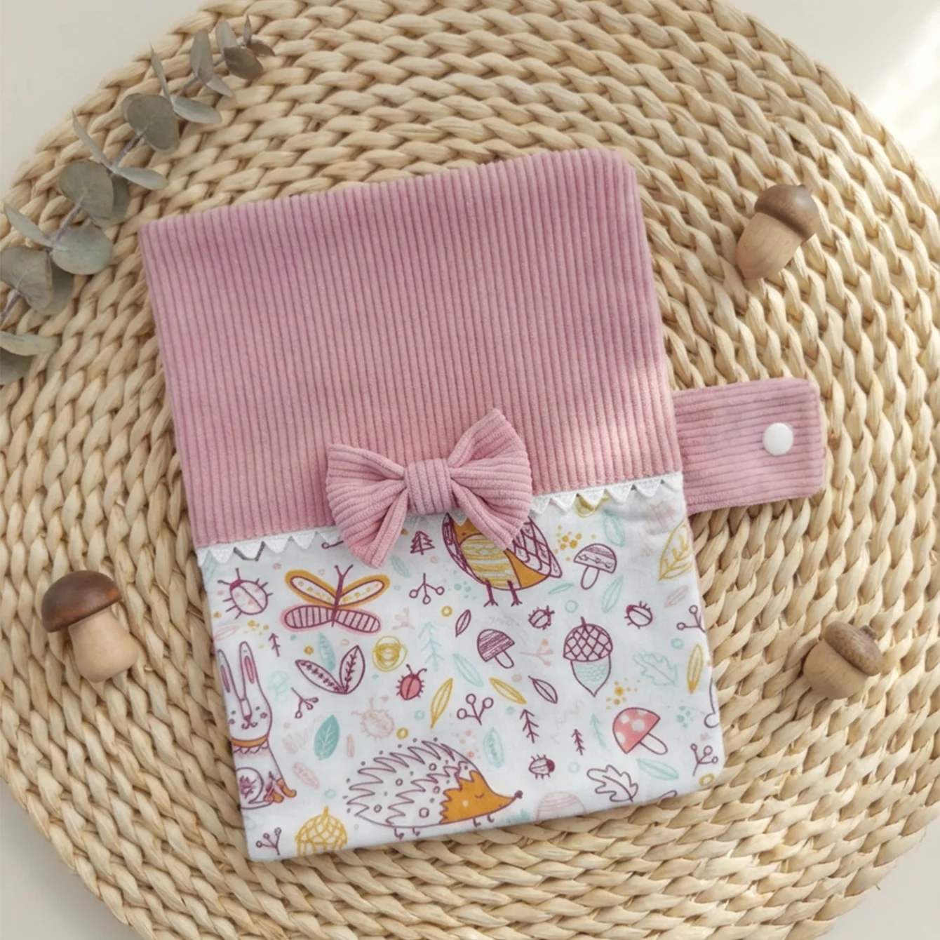 Protège carnet de santé en velours