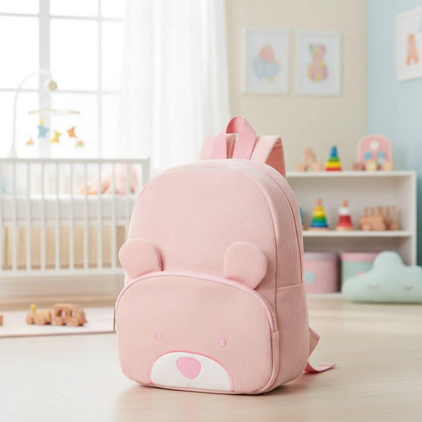 Sac à dos enfant ourson en velours côtelé