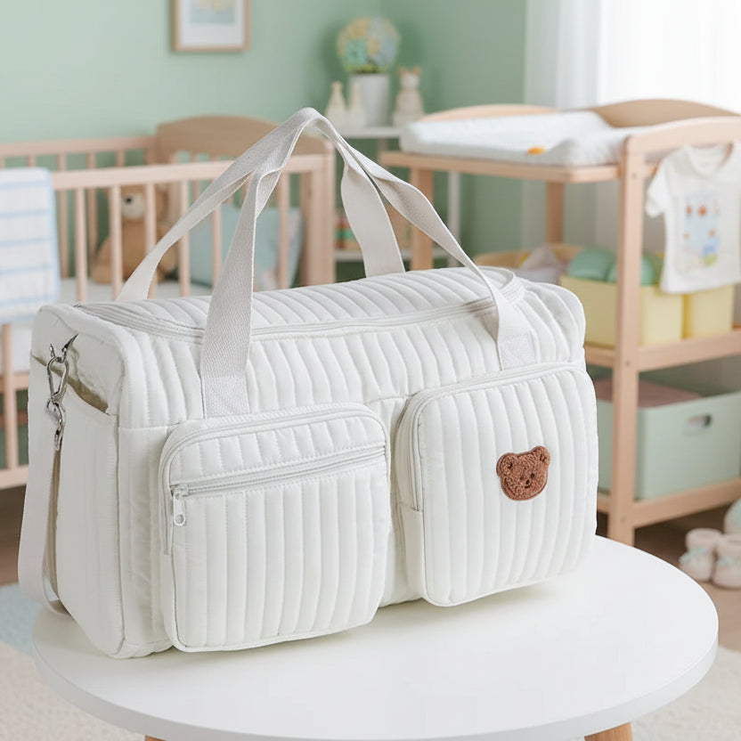 Sac à langer à motif beige