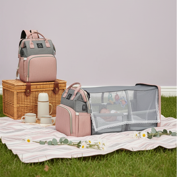 Sac à langer multifonction pour bébé avec port USB – pratique pour sorties et voyages