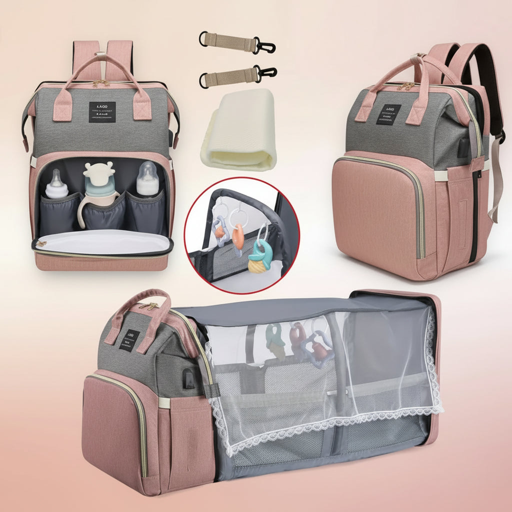 Sac à langer multifonction pour bébé avec port USB – pratique pour sorties et voyages