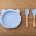 Set repas bébé silicone en forme d'ours