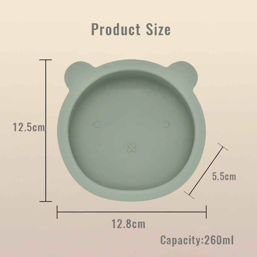 Set repas bébé silicone en forme d'ours